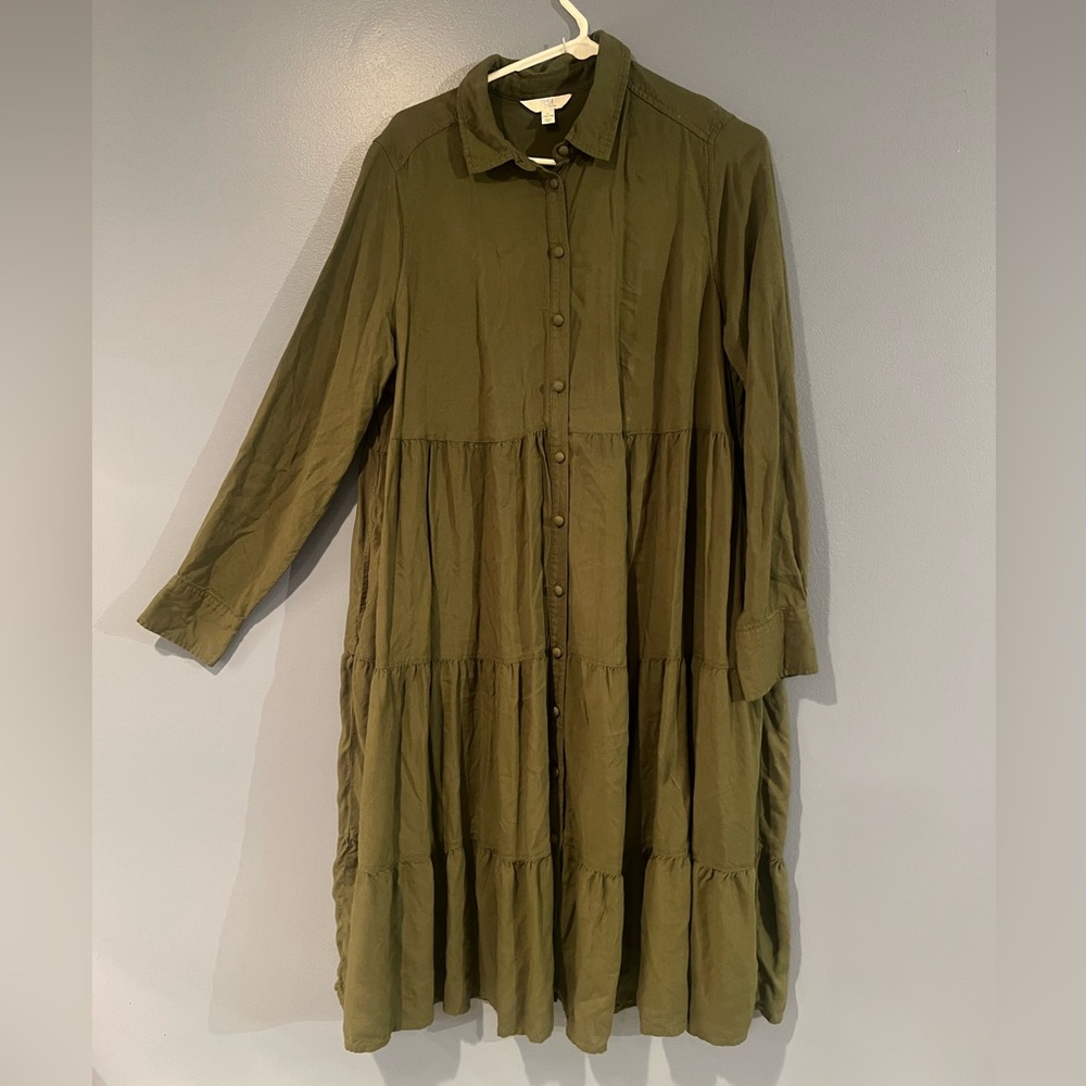 Green Button Up Dress